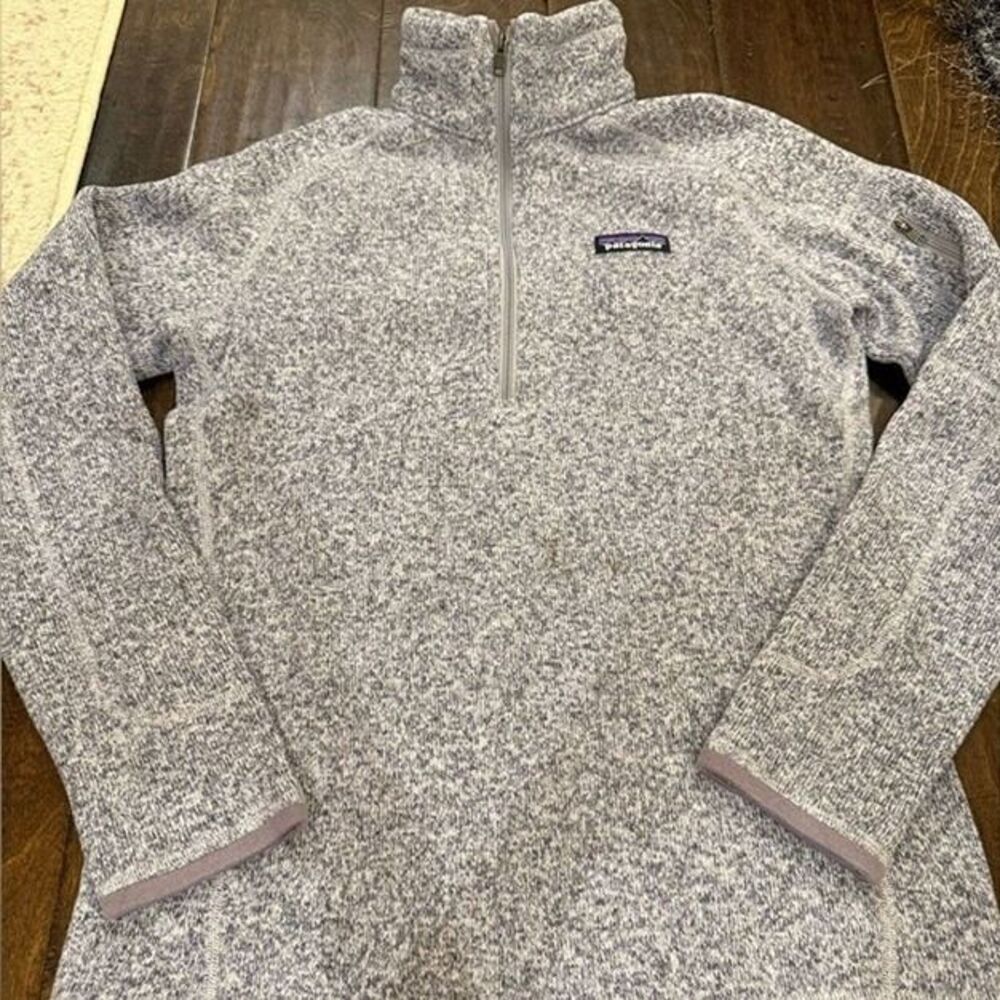 Patagonia Better Sweater Quarter Zip Fleece Birch White size XS Mountains Winter
